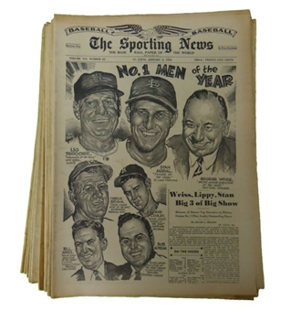 1952 The Sporting News Complete Year (52 Issues) 